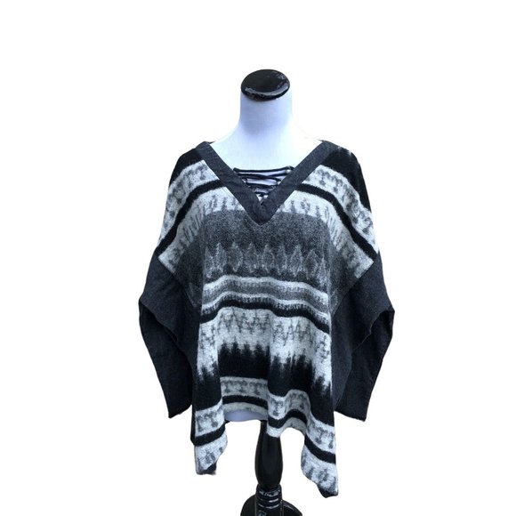 Vintage Havana Wool Blend Poncho Oversize‎ Top Size Medium Western Look Womens - Picture 1 of 9